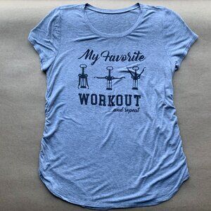 My Favorite Workout T-Shirt Women's Large Wine Tee